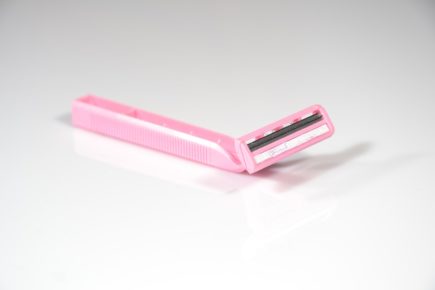 pink razor leg hair removal